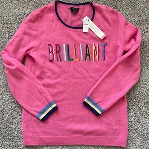 NWT Talbots Cashmere brilliant crewneck pullover sweater pink